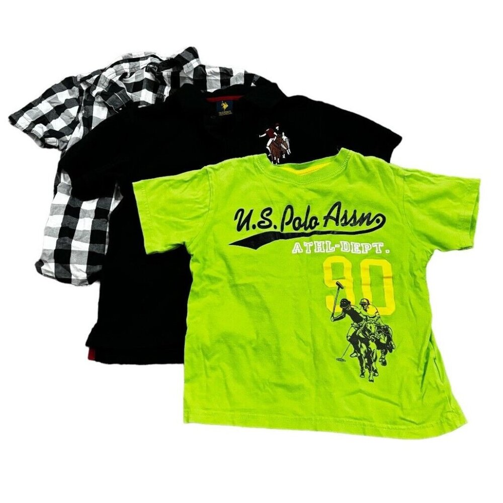 3 Boys Y2K Shirts Size 7 U.S. Polo Assn Short Sleeve Skater Hiphop